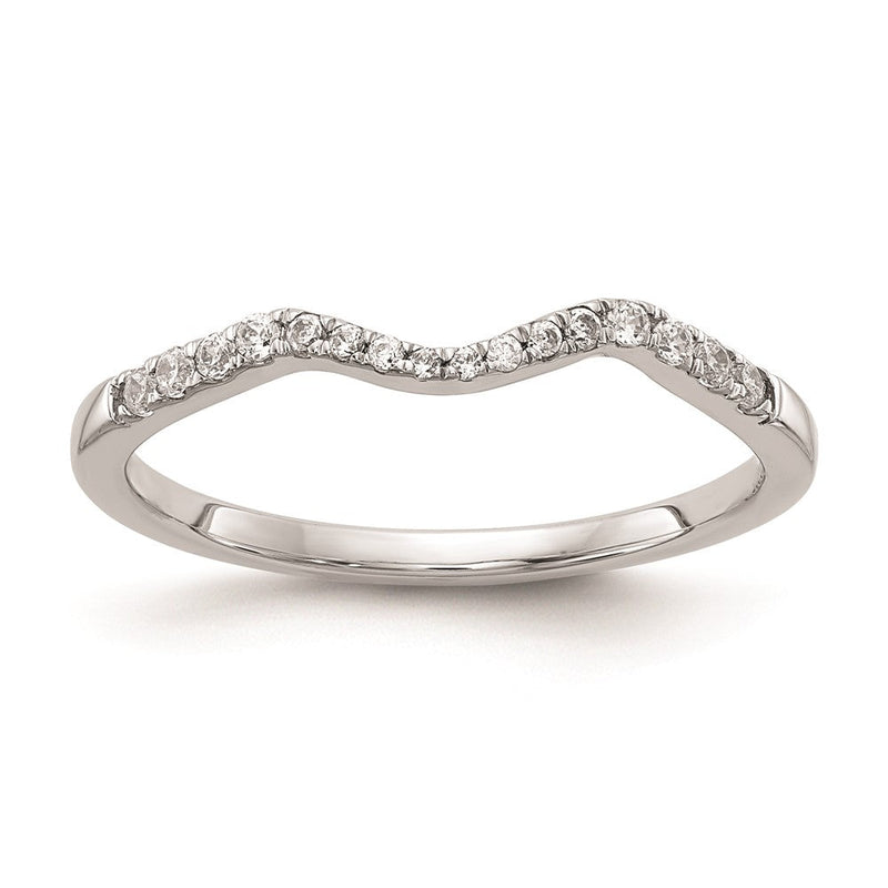 14K Weißgold Ehering mit echten Diamanten