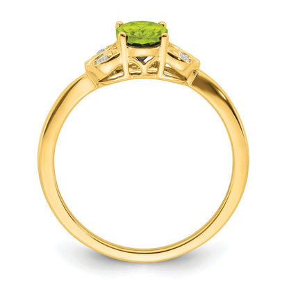 10K Gelbgold Peridot und Diamant Ring