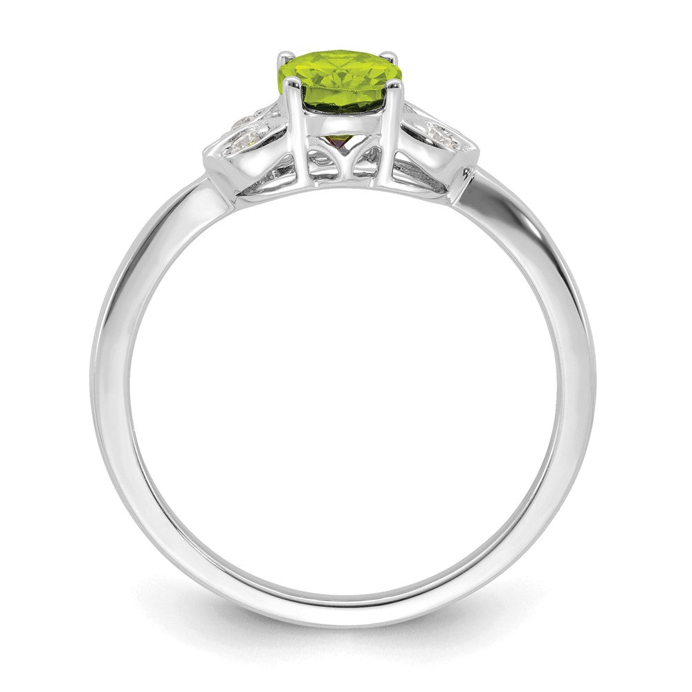 10K Weißgold Peridot und Diamant Ring