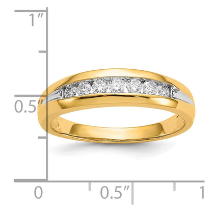 10K Gelb mit Rhodium 10K Diamant Herren Kanalfassung Ring