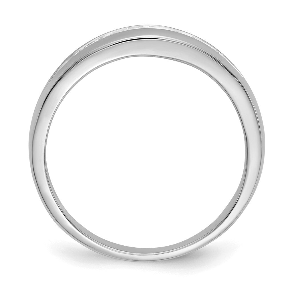 14K Weißgold Herrenring mit 0,33 ct. im Labor gezüchteten Diamanten, VS/SI+ G+, sieben Steine