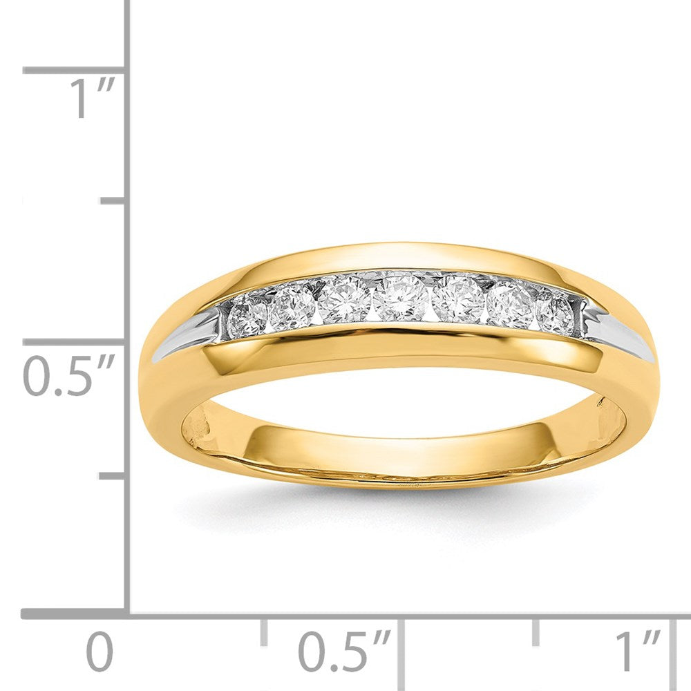 14K Gelbgold Herren-Ring mit natürlichem Diamant, kanalgefasst