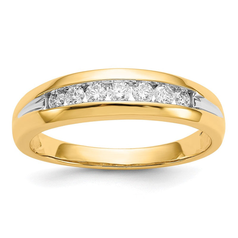 14K Gelbgold Herren-Ring mit natürlichem Diamant, kanalgefasst