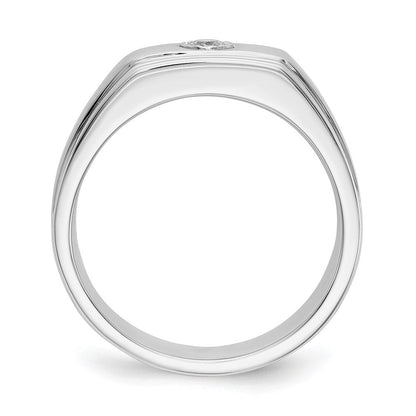 14K Weißgold Herrenring mit natürlichen Diamanten