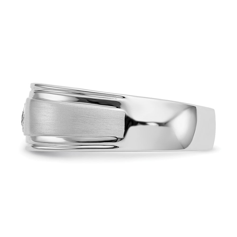 14K Weißgold Herrenring mit natürlichen Diamanten