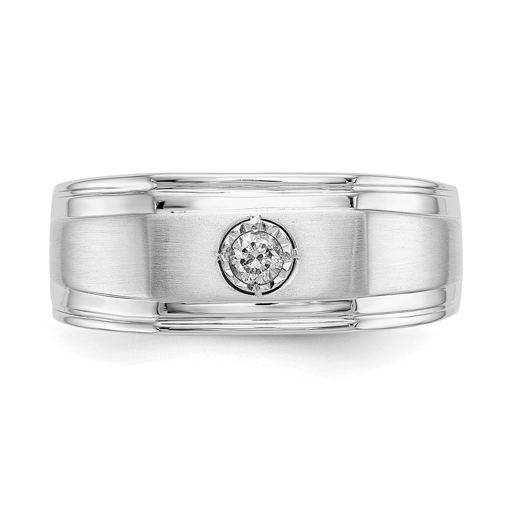 14K Weißgold Herrenring mit natürlichen Diamanten