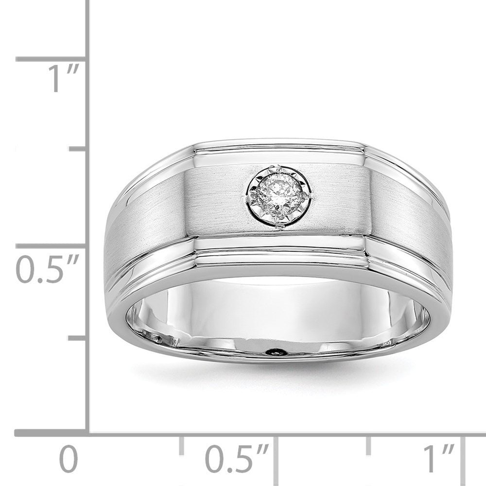 14K Weißgold Herrenring mit natürlichen Diamanten