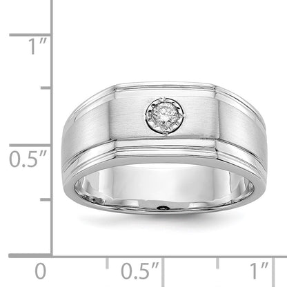 14K Weißgold Herrenring mit natürlichen Diamanten