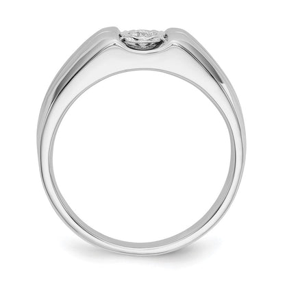14K Weißgold Herrenring mit natürlichem Diamant