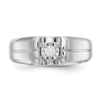 14K Weißgold Diamant Herren Ring