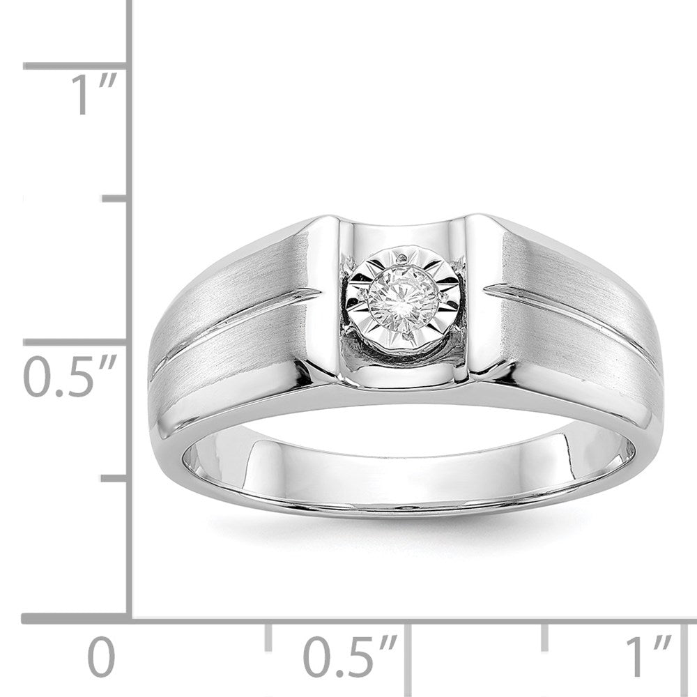 14K Weißgold Diamant Herren Ring