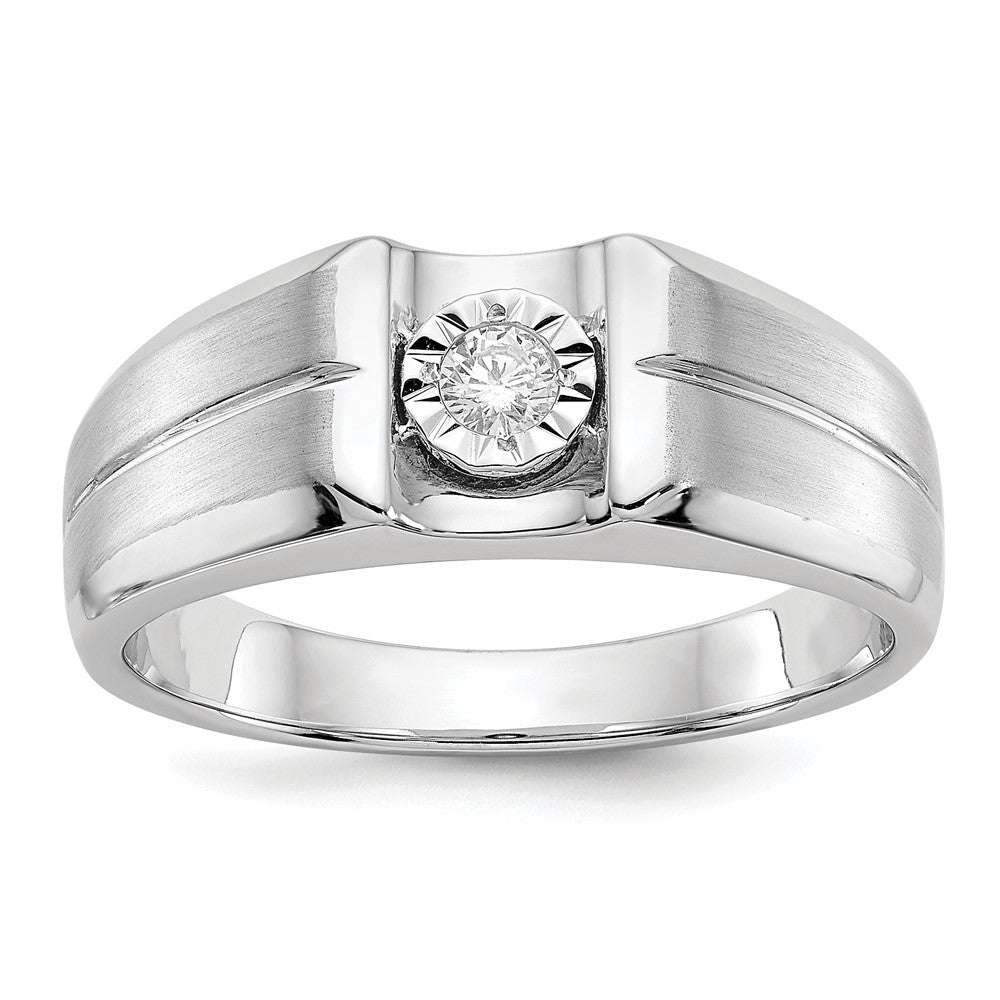 14K Weißgold Diamant Herren Ring
