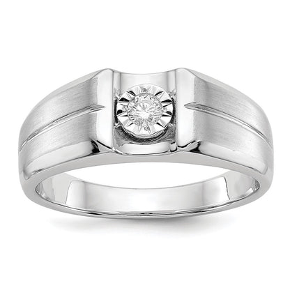 14K Weißgold Diamant Herren Ring
