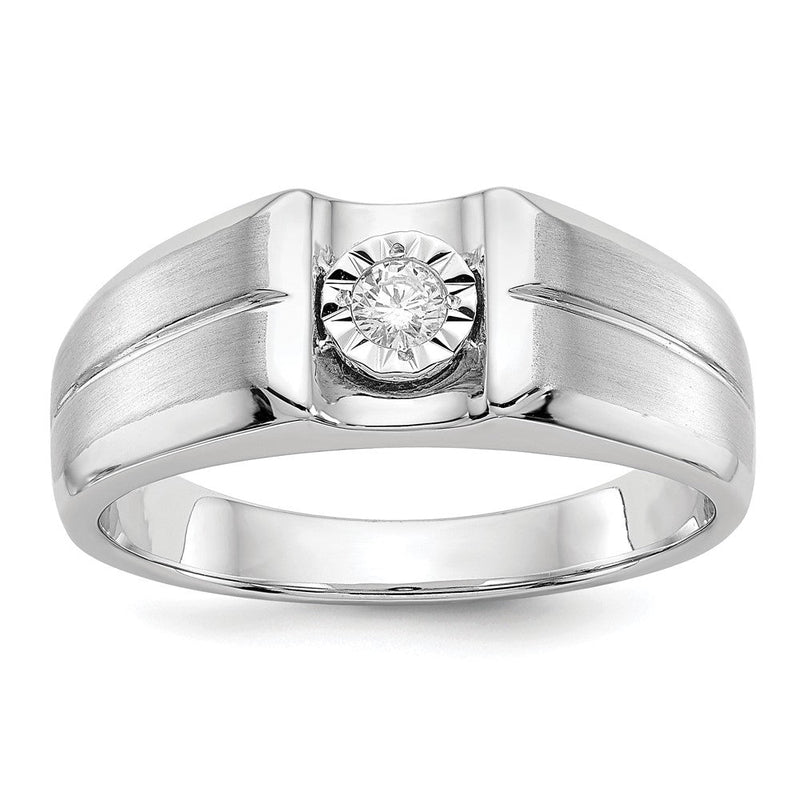 14K Weißgold Diamant Herren Ring