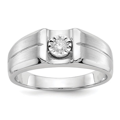 14K Weißgold Herrenring mit natürlichem Diamant