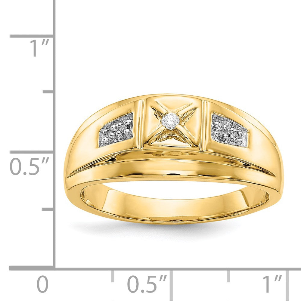 14K Gelb & Rhodium und Diamant Herren Ring