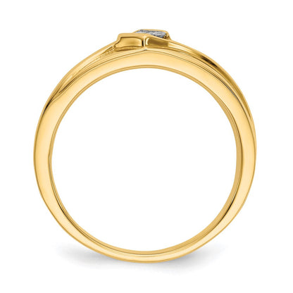 14K Gelbgold Herrenring mit natürlichen Diamanten