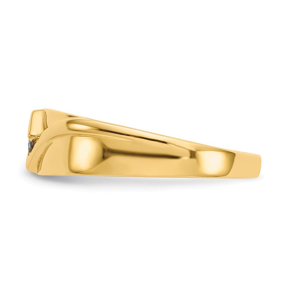 14K Gelbgold Herrenring mit natürlichen Diamanten