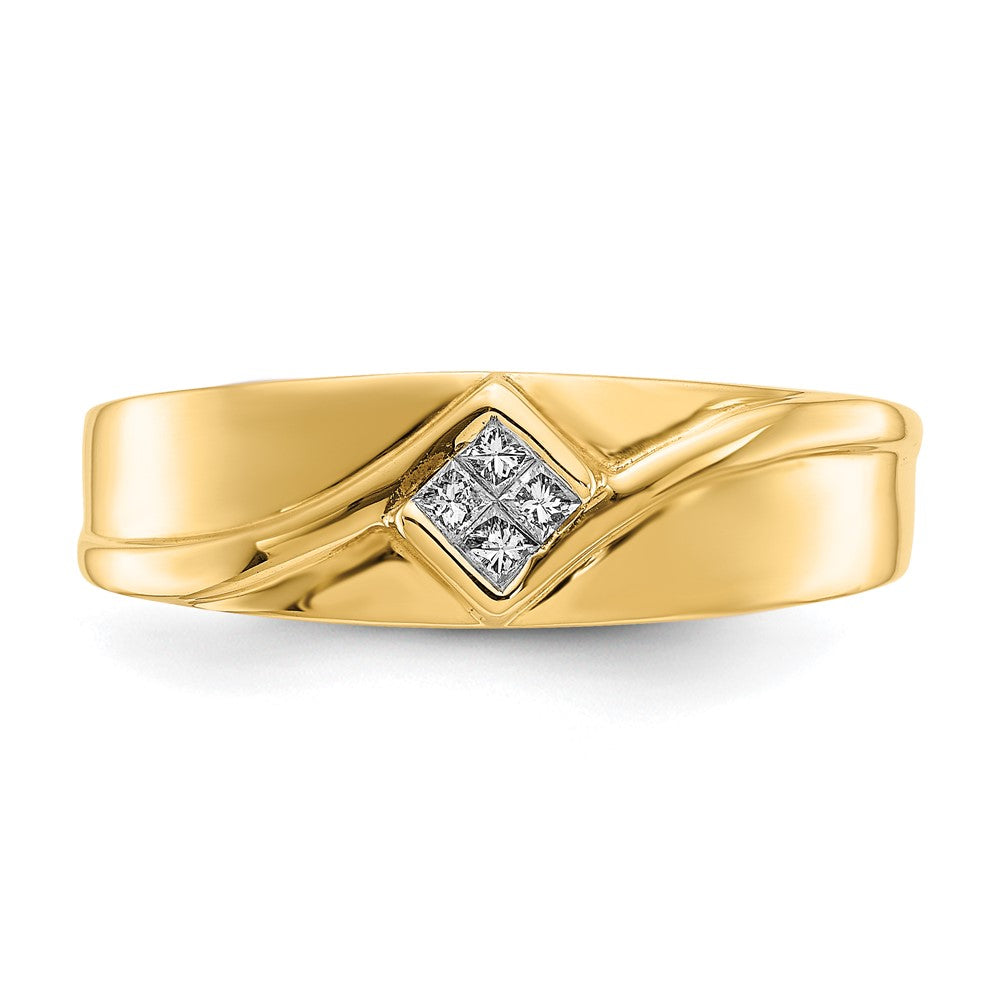 14K Gelbgold Herrenring mit natürlichen Diamanten