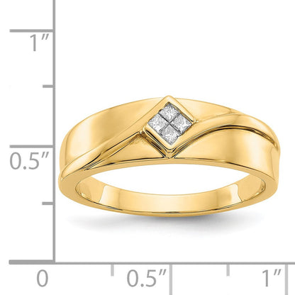 14K Gelbgold Herrenring mit natürlichen Diamanten