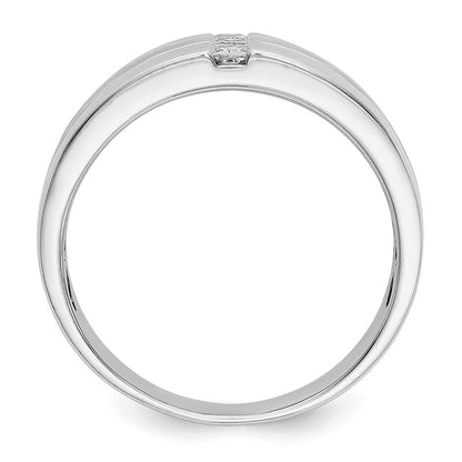 14K Weißgold Ring mit 0,25 ct. laborgezüchteten Diamanten, VS/SI+ G+, poliert und satiniert, für Herren