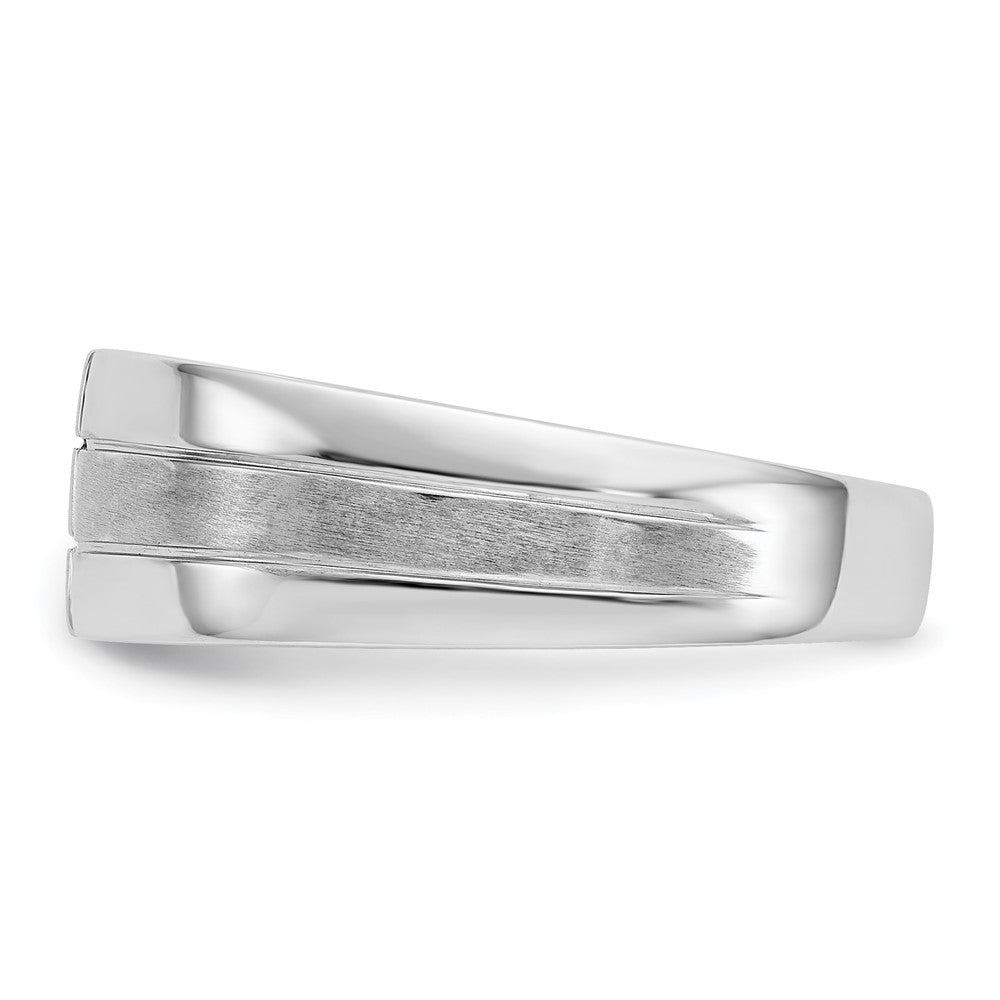 14K Weißgold Ring mit 0,25 ct. laborgezüchteten Diamanten, VS/SI+ G+, poliert und satiniert, für Herren