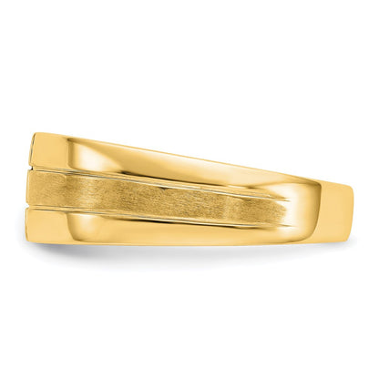 14K Gelbgold Herrenring mit 0,25 ct. laborgezüchtetem Diamant, VS/SI+ G+, poliert und satiniert