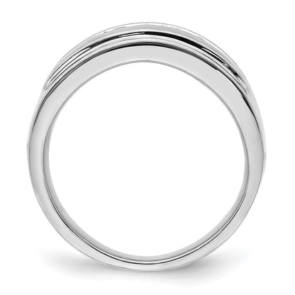 14K Weißgold Ehering für Herren mit 0,25 ct. Labor-gezüchteten Diamanten, VS/SI+ G+