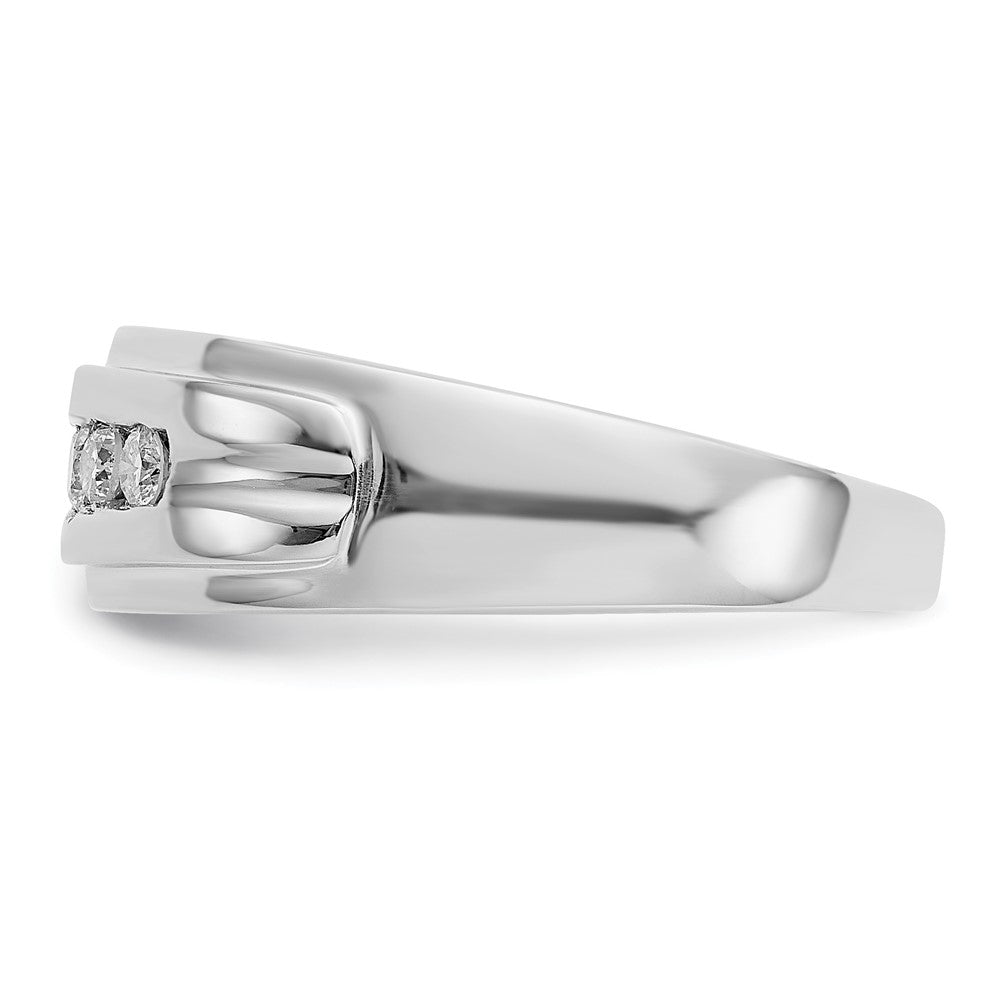 14K Weißgold Ehering für Herren mit 0,25 ct. Labor-gezüchteten Diamanten, VS/SI+ G+