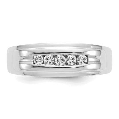 14K Weißgold Ehering für Herren mit 0,25 ct. Labor-gezüchteten Diamanten, VS/SI+ G+