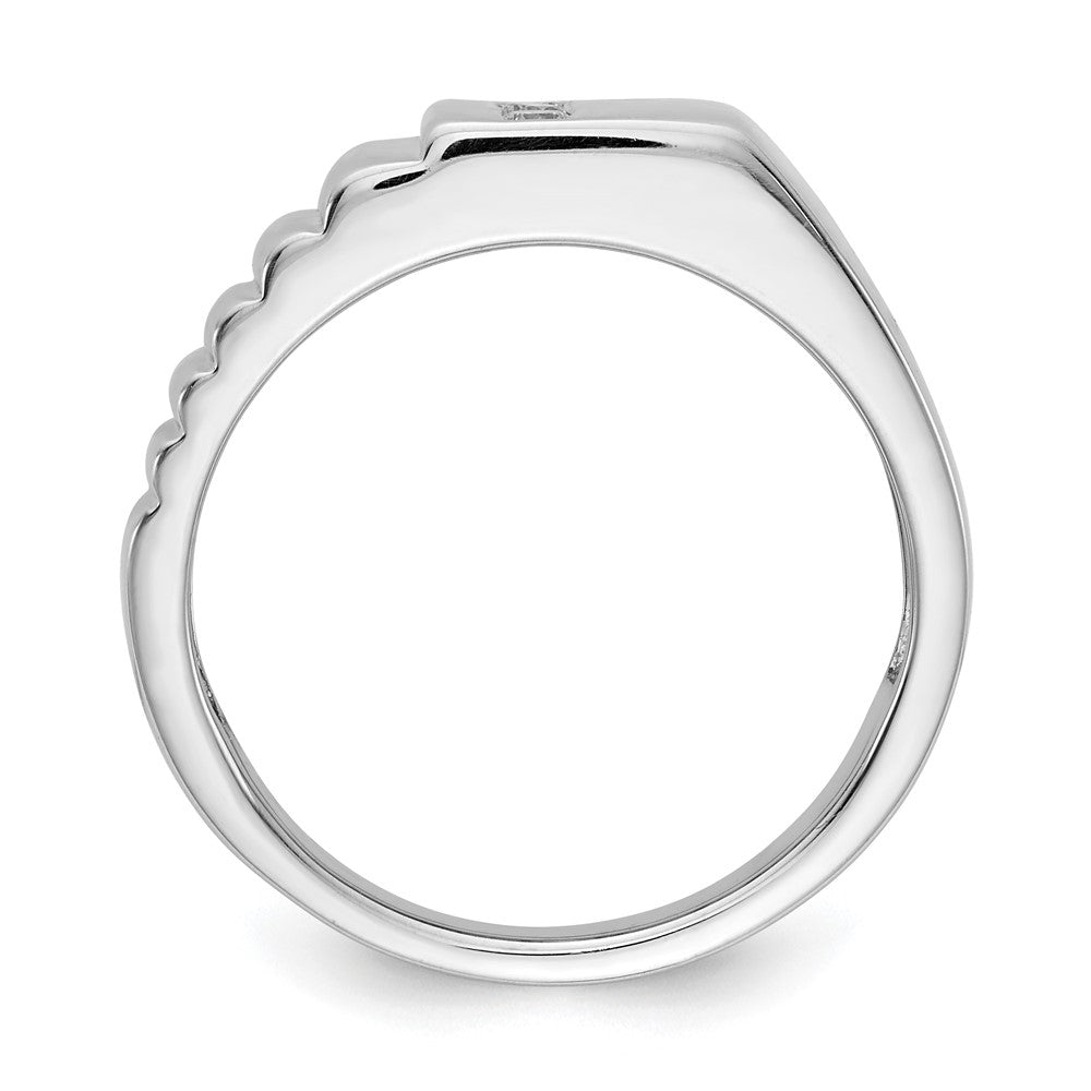 14K Weißgold Diamant Herren Ring