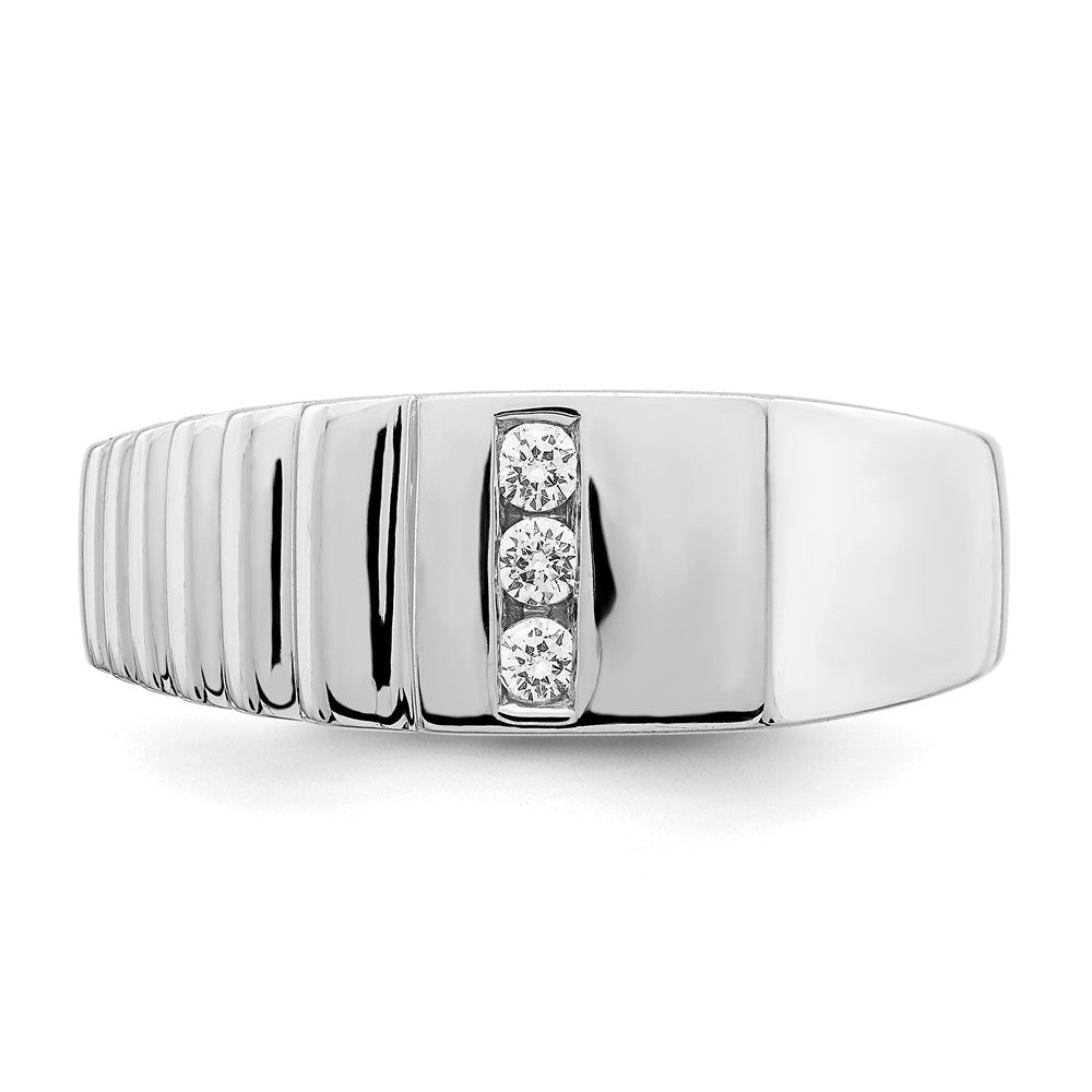 14K Weißgold Diamant Herren Ring