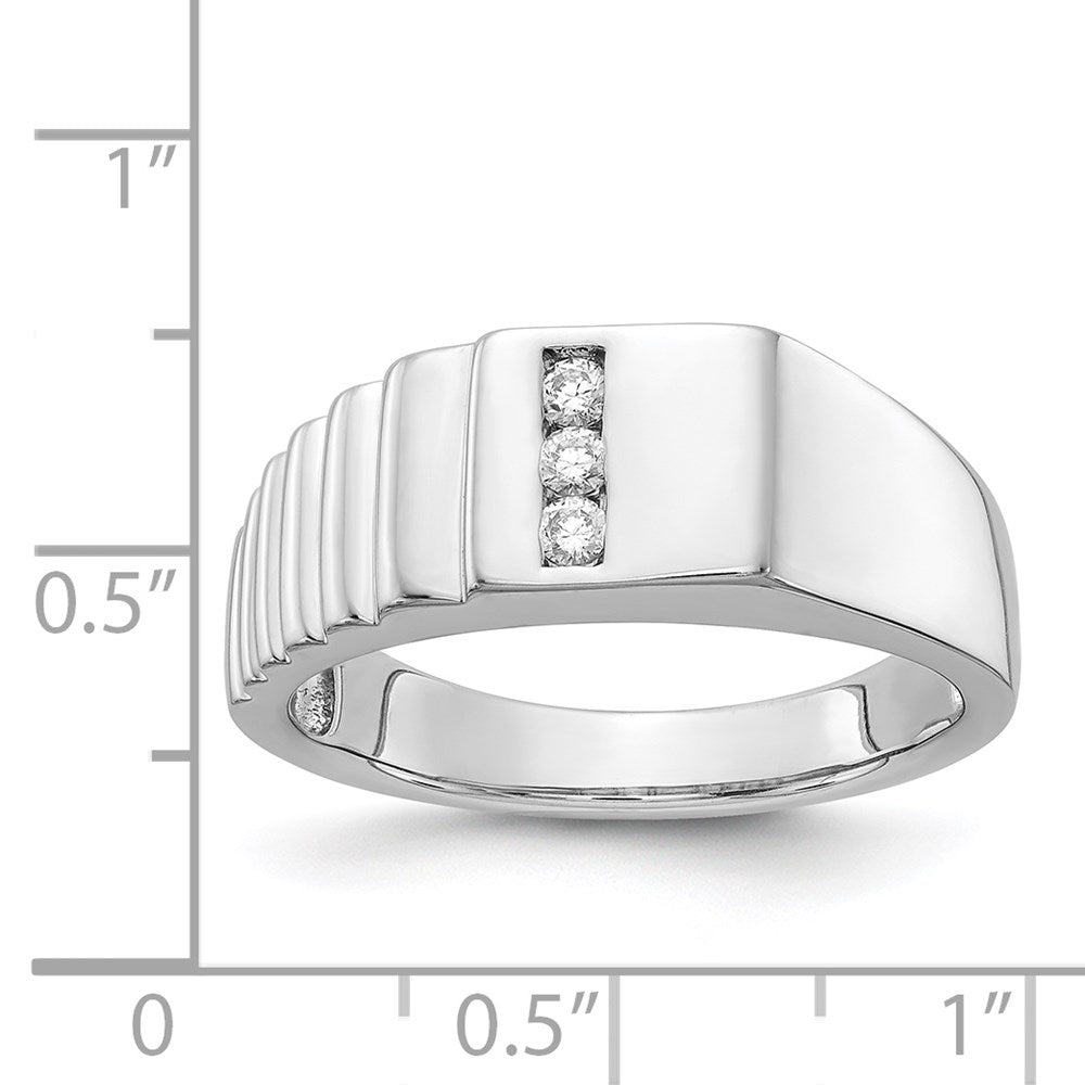 14K Weißgold Diamant Herren Ring