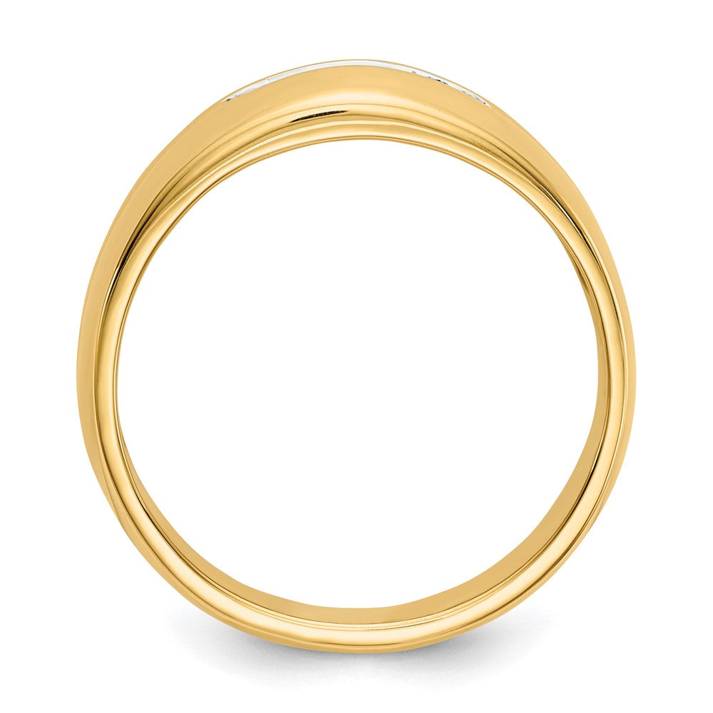 14K Gelb & Rhodium mit Diamant Herren Ring