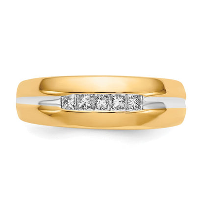 14K Gelbgold Herrenring mit natürlichen Diamanten 0,25 ct