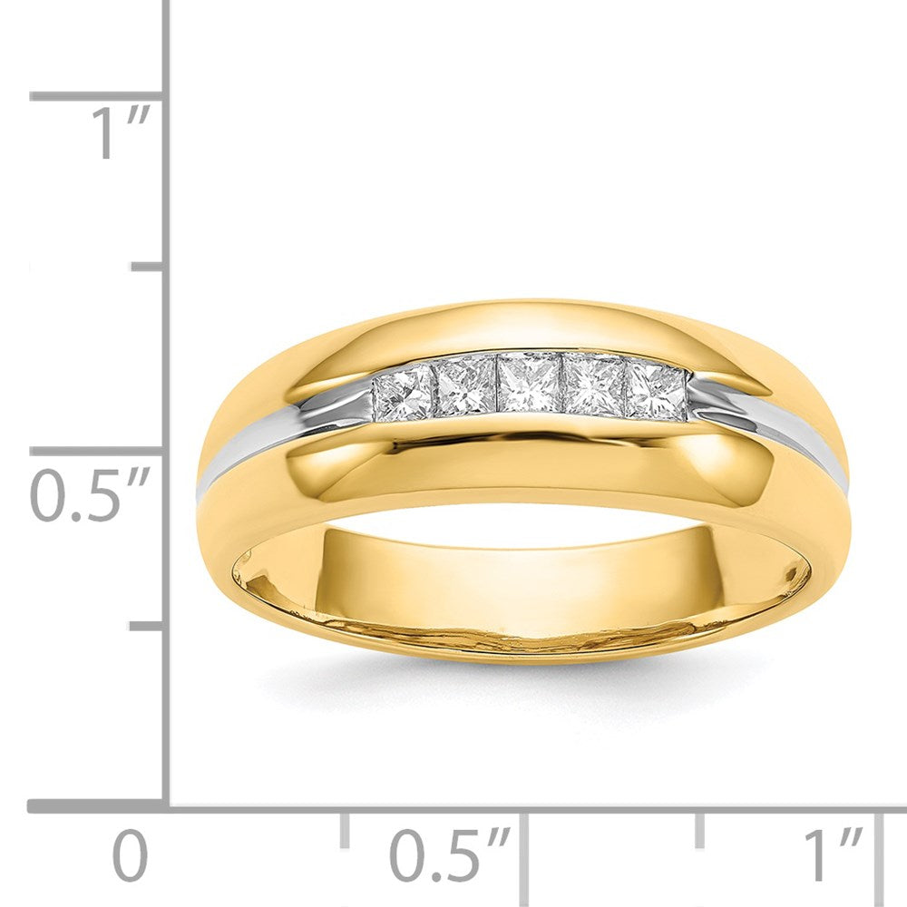 14K Gelb & Rhodium mit Diamant Herren Ring