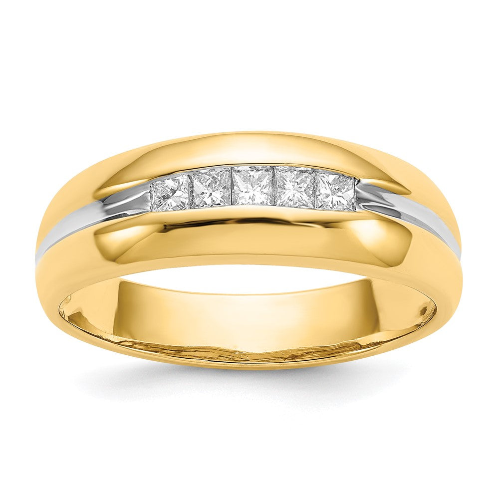 14K Gelb & Rhodium mit Diamant Herren Ring