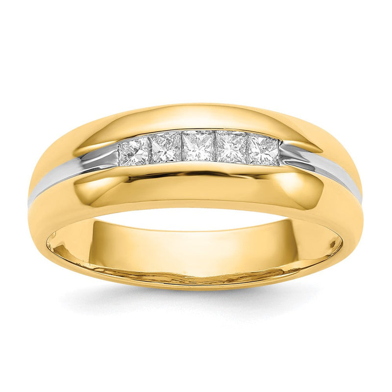 14K Gelbgold Herrenring mit natürlichen Diamanten 0,25 ct