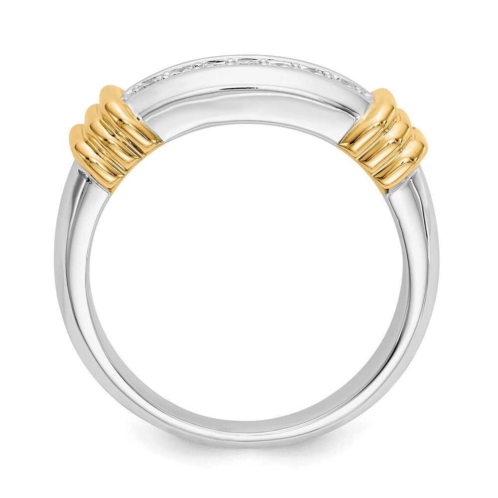 14K Bicolor Diamant Herren Ring