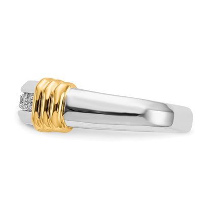 14K Bicolor Diamant Herren Ring