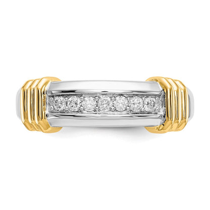 14K Bicolor-Gold Herrenring mit natürlichen Diamanten, 0,246 ct Gesamtgewicht