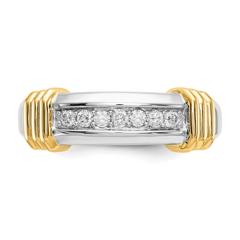 14K Bicolor Diamant Herren Ring