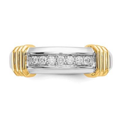 14K Bicolor Diamant Herren Ring