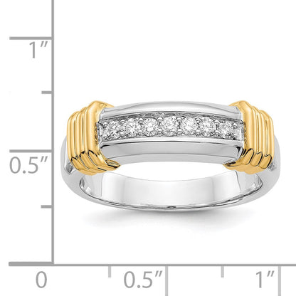 14K Bicolor Diamant Herren Ring