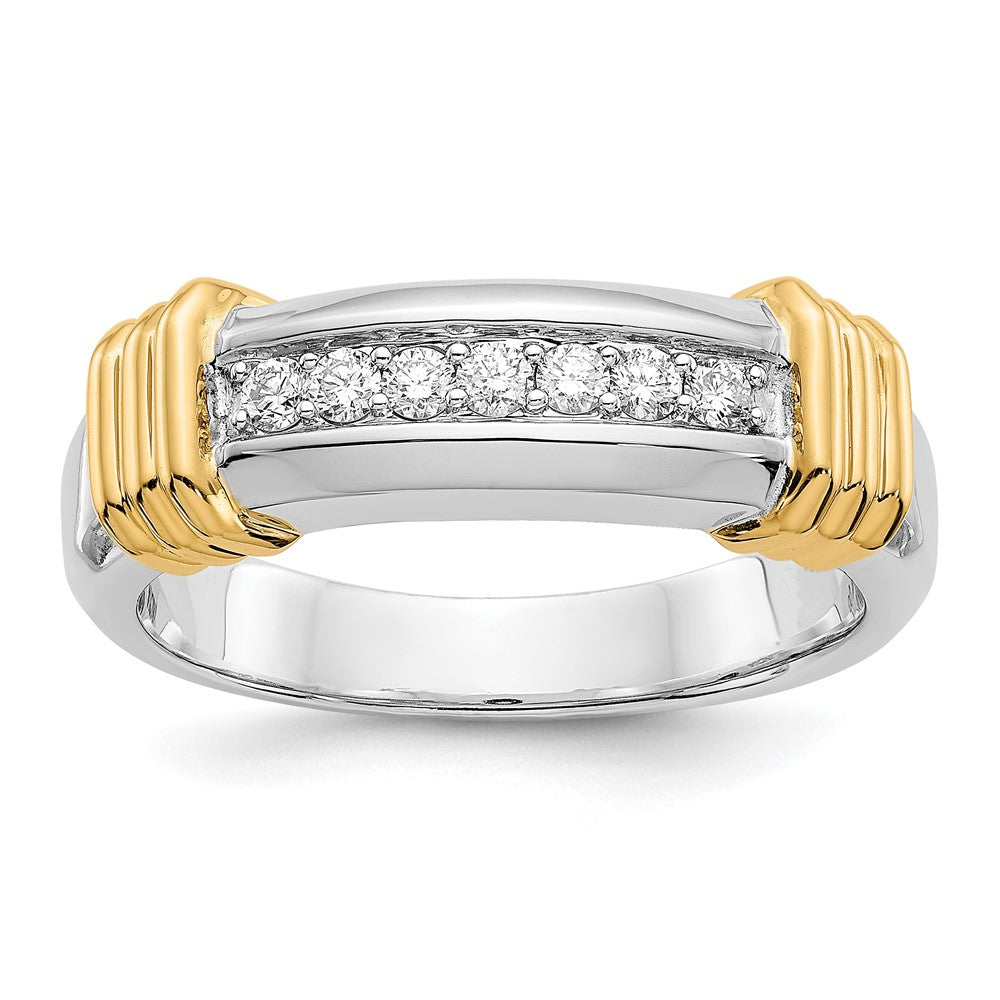14K Bicolor Diamant Herren Ring