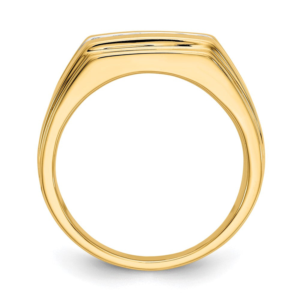 14K Gelbgold Herrenring mit 6 natürlichen Diamanten