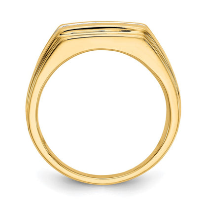14K Gelbgold Diamant 6 Stein Herren Ring