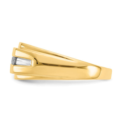 14K Gelbgold Diamant 6 Stein Herren Ring