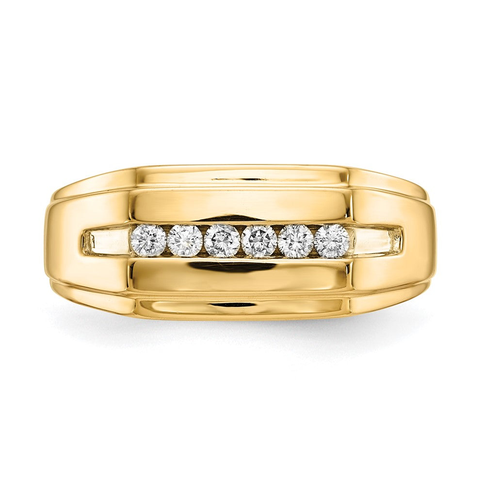 14K Gelbgold Diamant 6 Stein Herren Ring