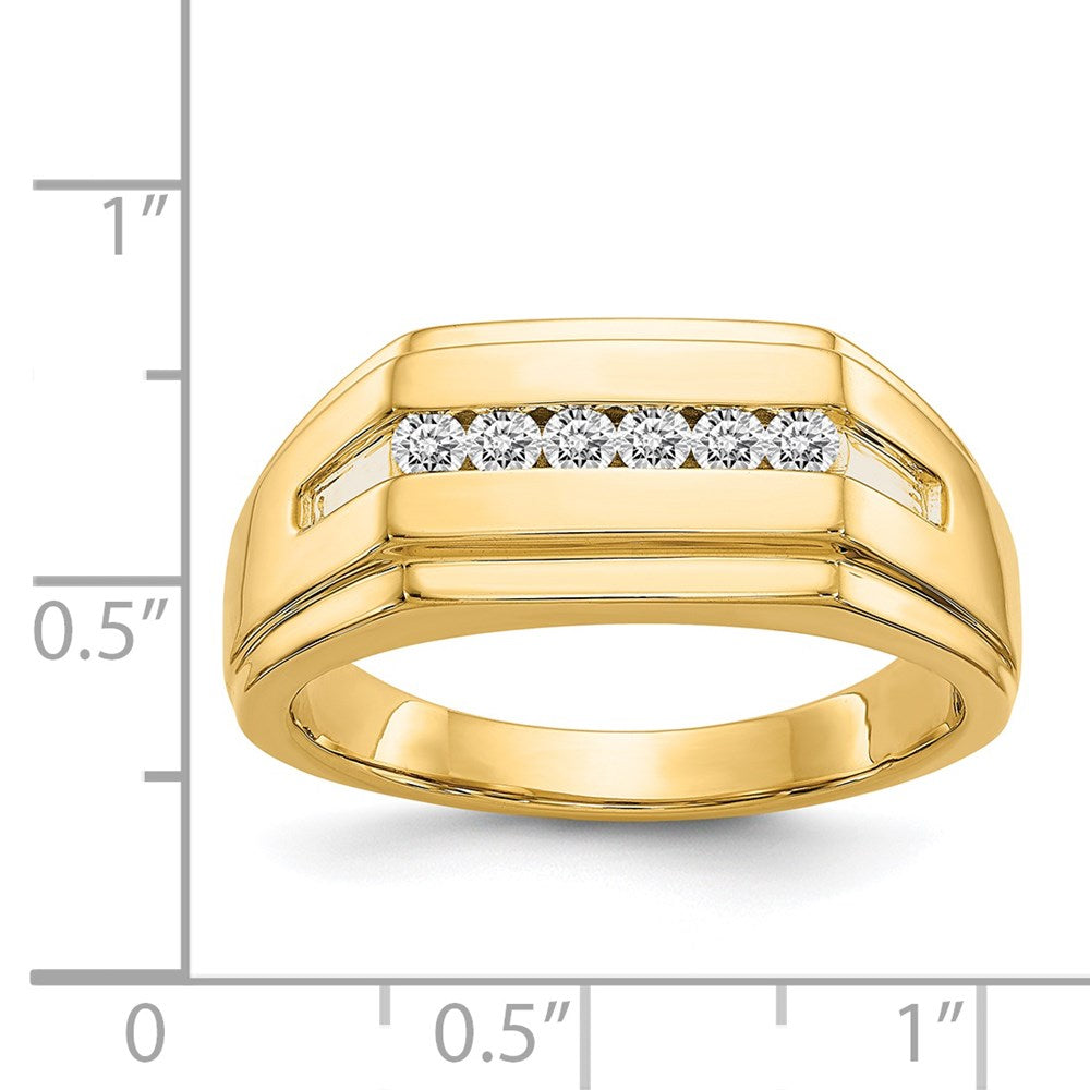 14K Gelbgold Diamant 6 Stein Herren Ring